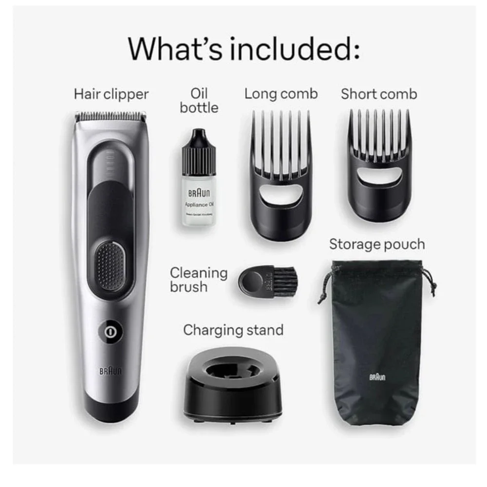 Braun Series 7 7390 Hair Clippers for Men Cordless Washable 17 Length Settings